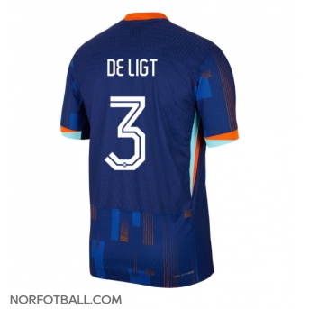 Billige Fotballdrakt Nederland Matthijs de Ligt #3 Replika Bortedrakt EM 2024 Kortermet